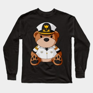 Ship Captain Teddy Bear Long Sleeve T-Shirt